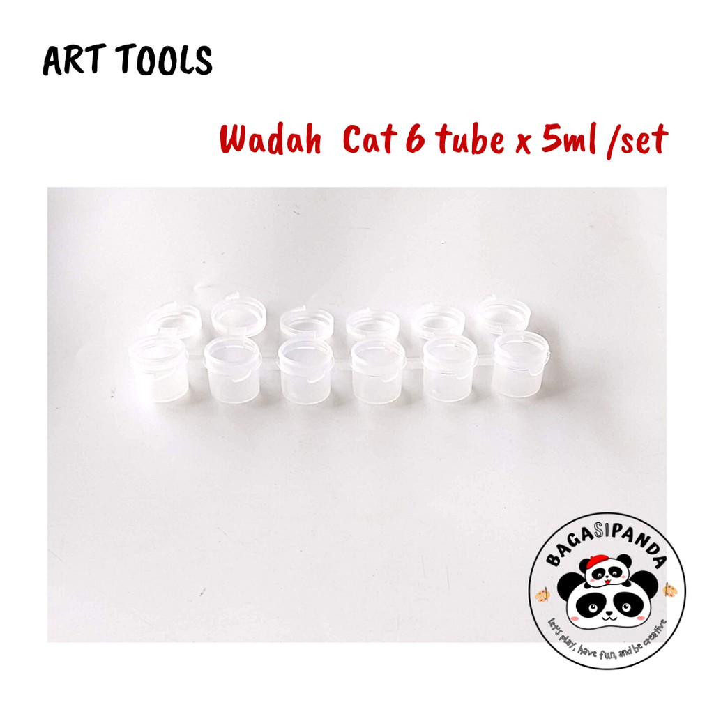 

Tempat Cat 6pcsx5ML Tabung Pot Plastik untuk Cat