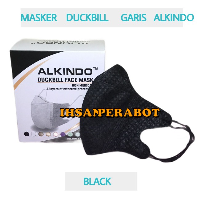 (isi 50pcs) Masker Duckbill Dewasa ALKINDO 3Ply / Duckbill Garis MOUSON Emboss 3 Ply Earloop