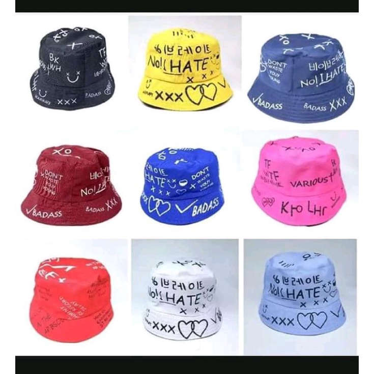 Topi Bucket Korea Untuk Dewasa Full Sablon Topi Bucket Badas