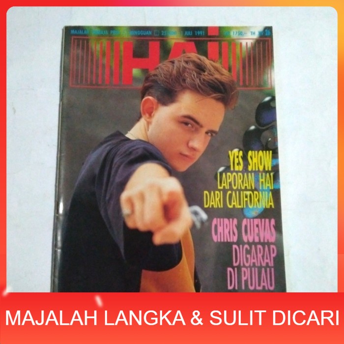 Majalah HAI No.26 Jul 1991 Cover CHRIS CUEVAS Langka