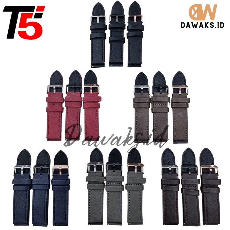 STRAP KULIT JAM TANGAN PRIA T5 ORIGINAL STRAP LEATHER/LEATHER CADANGAN JAM TANGAN T5