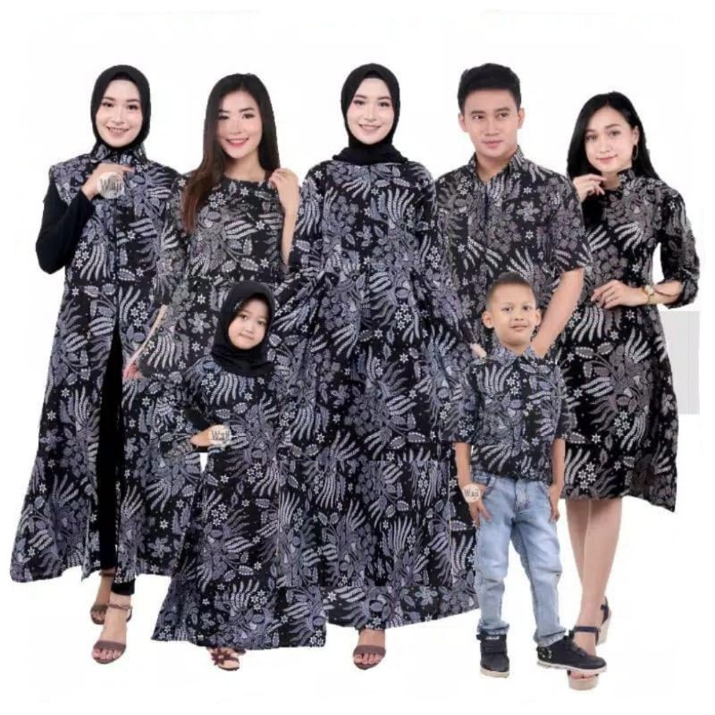 Batik Couple keluarga sania ruffle ori ndoro jowi dnt motif MANGGAR ABU