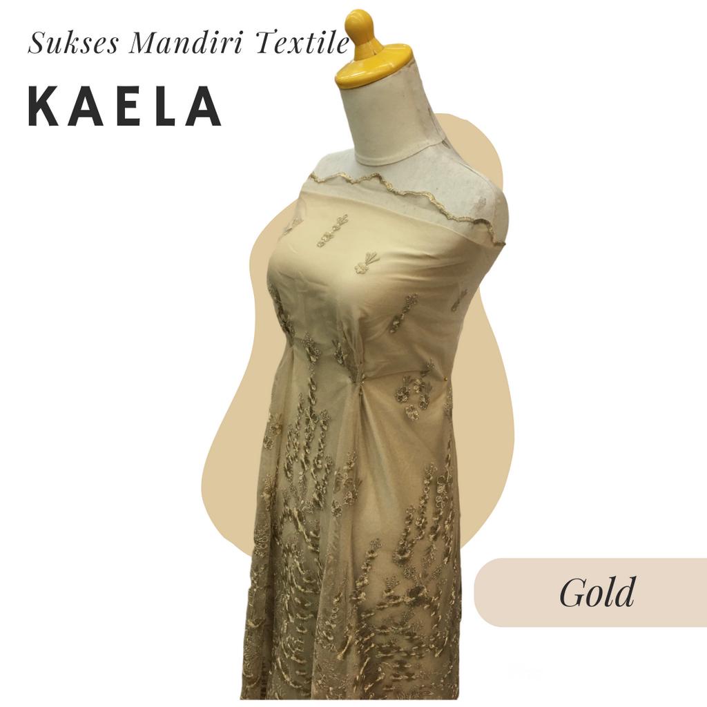 [KAELA] Brokat Brukat Tile Premium Mewah Warna Gold Emas Mas | Harga ½ meter = 50 cm (Bahan Dress Br