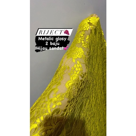 Kain rijek metalik Glossy Hijau Sandat