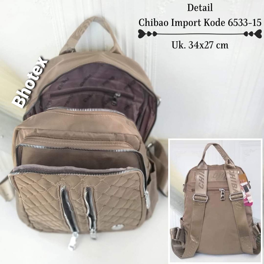 Tas Ransel Chibao 6533-15 Bahan Parasut. Tas Wanita Tas Chibao ORI Tas Ransel Chibao Import BEST SELLER BISA BAYAR DITEMPAT.!!!!