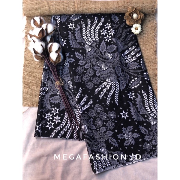 KAIN BATIK WARNA ABU BAHAN KATUN