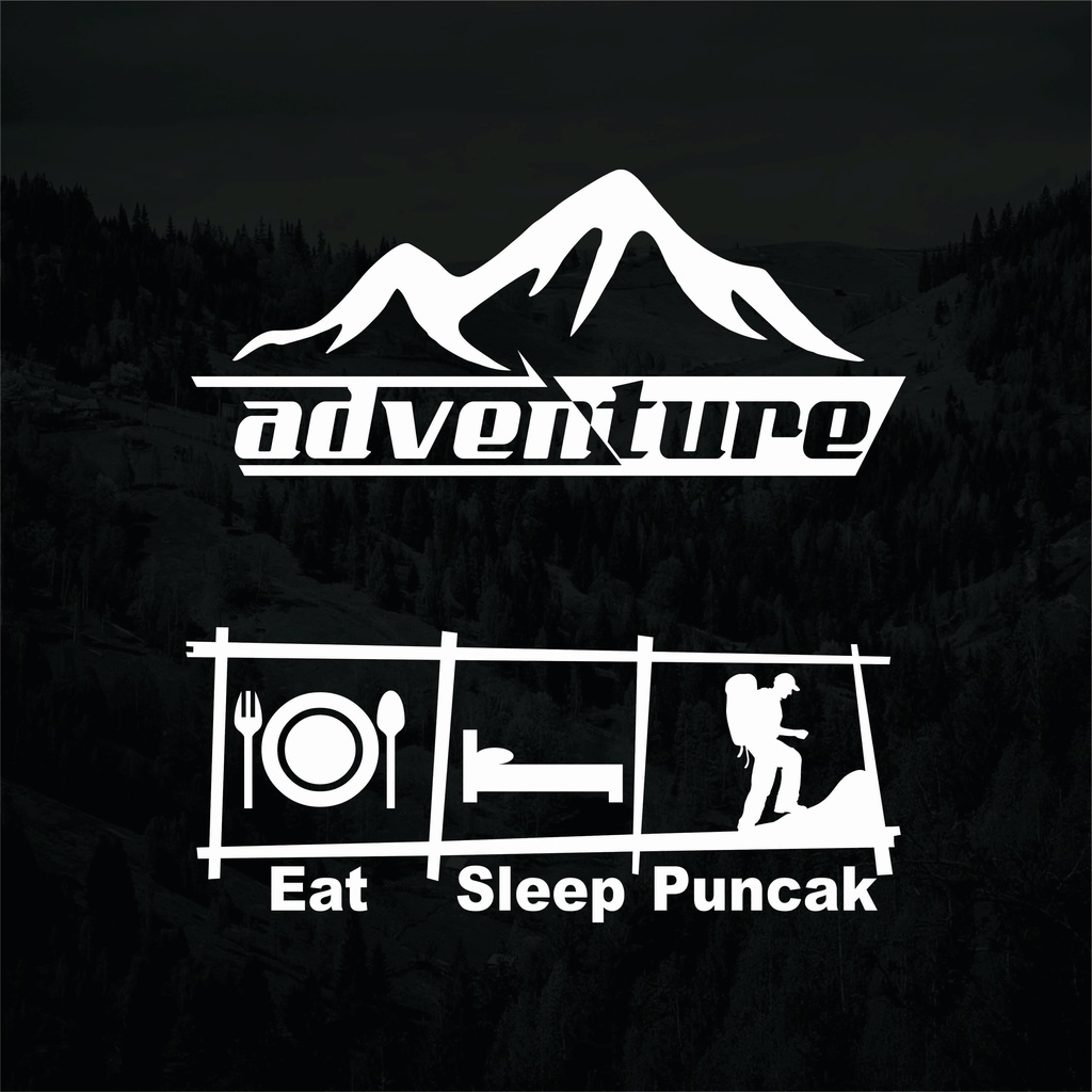 stiker Adventure Pendaki Puncak Outdoor | cutting sticker