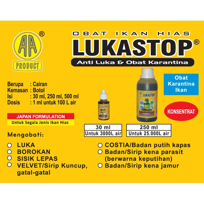 Lukastop Luka Stop 30ml Obat Luka ampuh original Jamur Cair ikan Hias koi cupang lohan koki