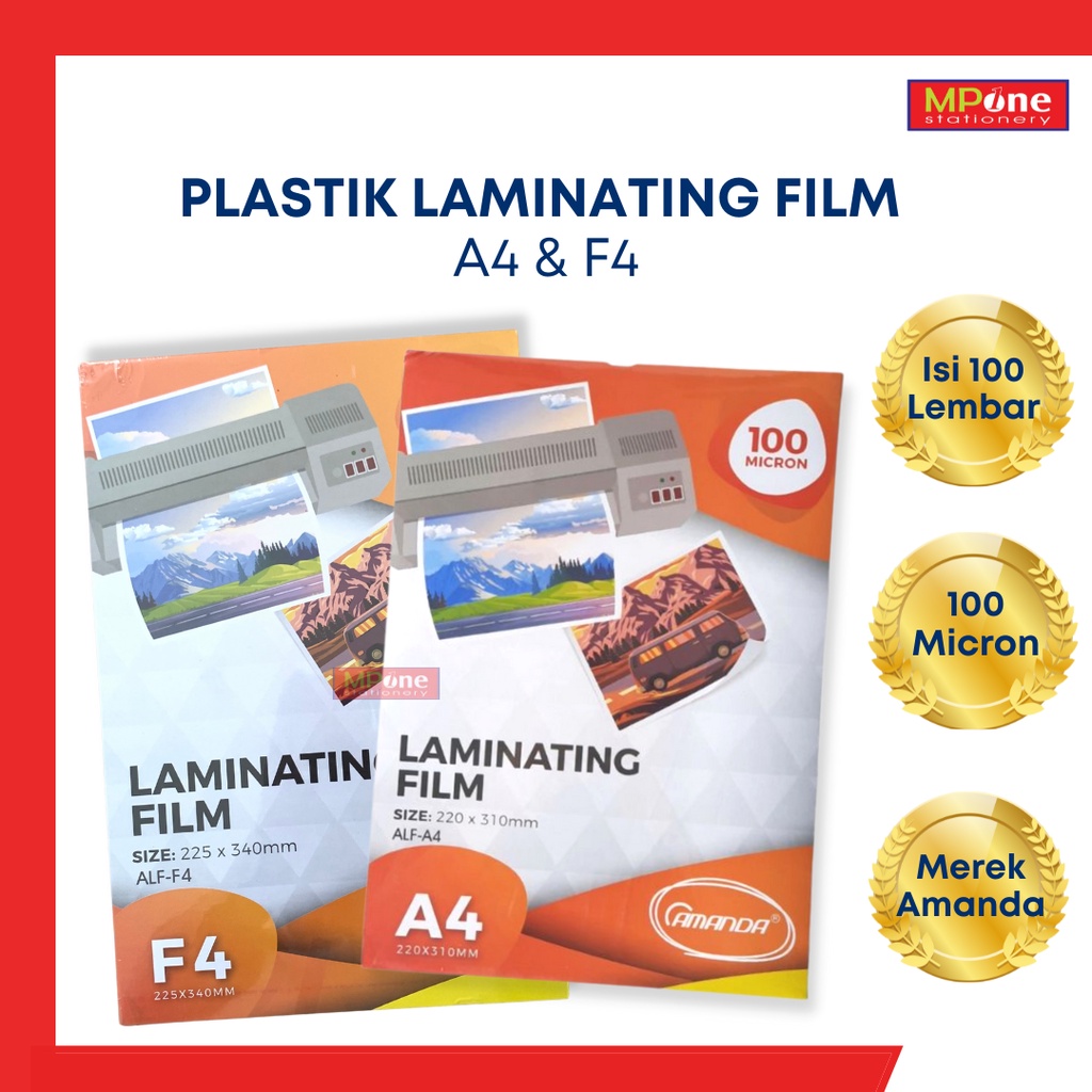 

(1 Pack) Plastik Laminating Amanda / Plastik Laminating A4 / Plastik Laminating F4 / Laminating Film Amanda