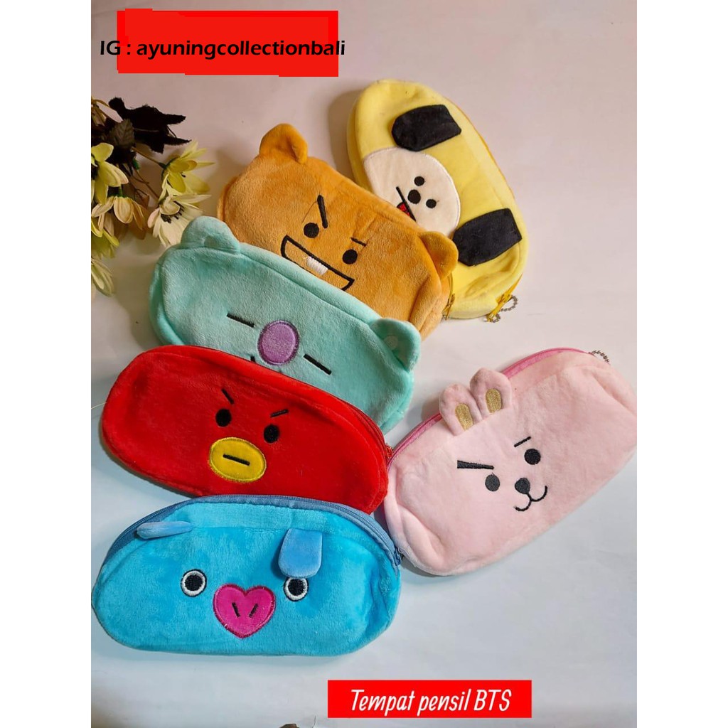 

Tempat Pensil Karakter Bts BT21 Kotak Pensil Kain Halus