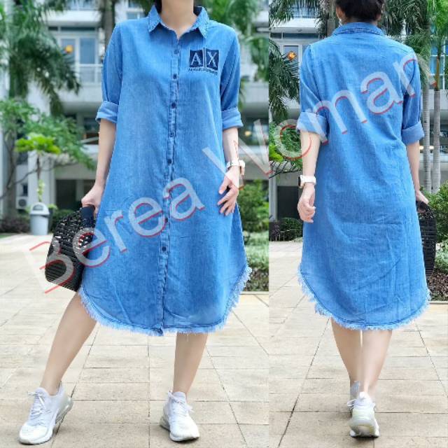 Tunik soft jeans AX bordir ori Berea Woman