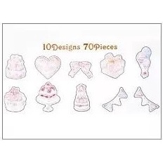 [MILOLI] 70Pcs ROMANTIC STICKER & FROST SEAL Sticker Décor Jurnal Stiker Hias Diary Scrapbook -B0316-H. Cake-46119