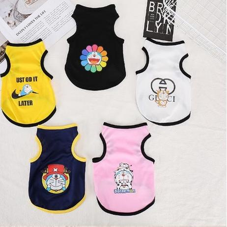 ➶ Pakaian Baju Akesoris Hewan Kucing Anjing Mini Poodle Pom Chihuahua Doraemon Spongebob Rompi ♨