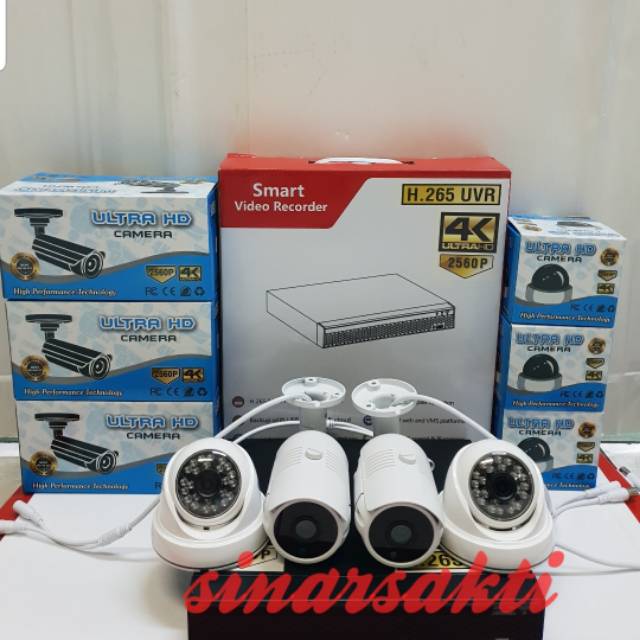 PAKET CCTV SKYLOOK 4CH 4 CAMERA 8M 4K ULTRA HD ( LENGKAP TGGL PASANG )