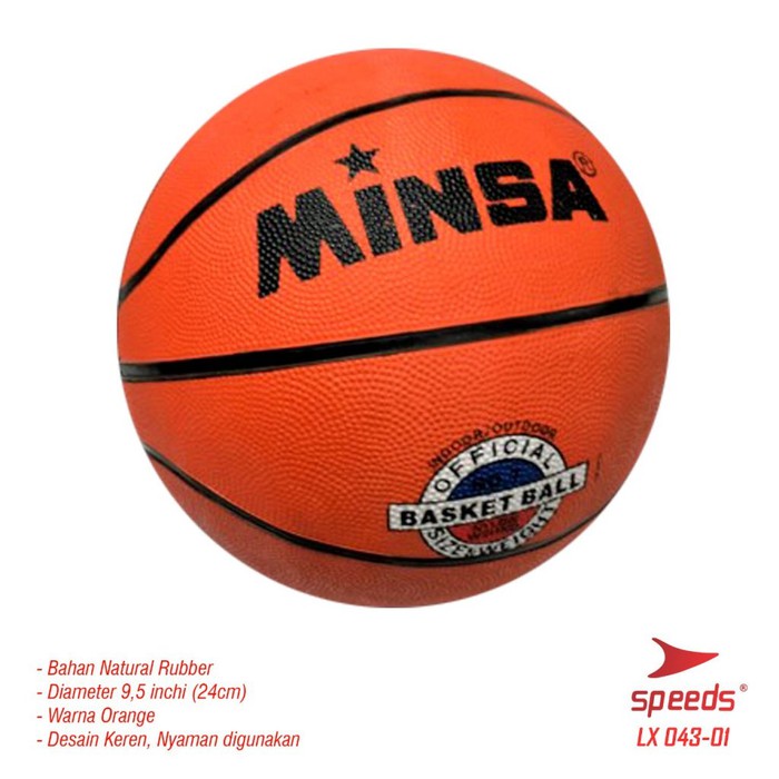 Basket Ball Rubber Size No 7 International Size Dewasa 24Cm 29.5" Inch