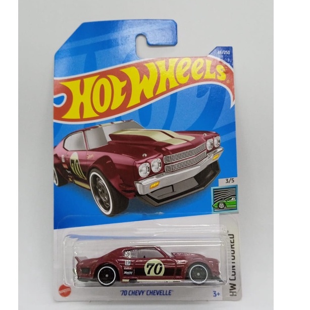 Diecast Hot Wheels B22 70 CHEVY CHEVELLE Merah Maroon HW Hotwheels Mobil Mainan Anak