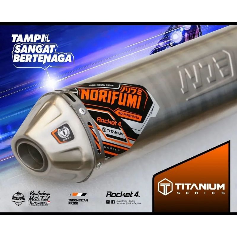 KNALPOT RACING NORIFUMI ROCKET 4 TT TITANIUM HONDA CRF150L ORIGINAL ASLI CRF150 CRF 150 L ORI