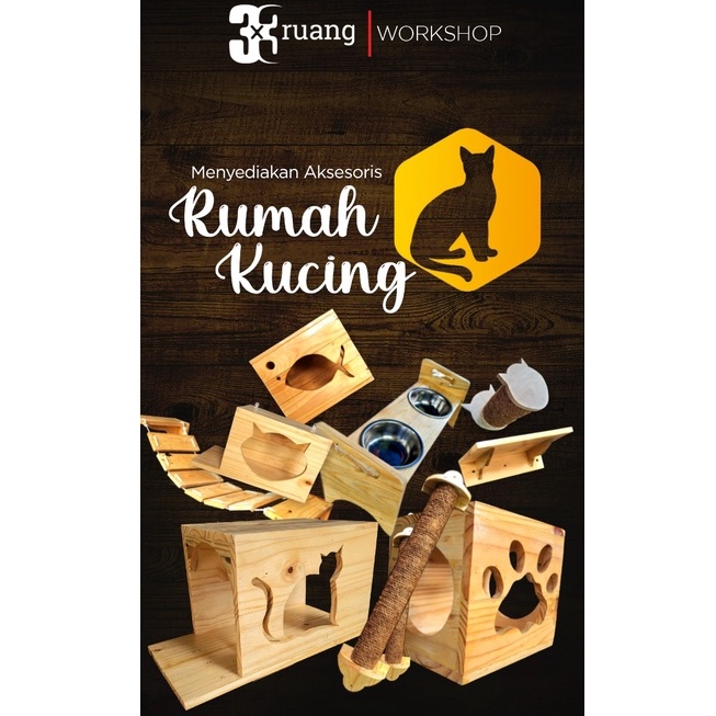 Rumah/ Kandang Kucing Kayu / Cat House Playground