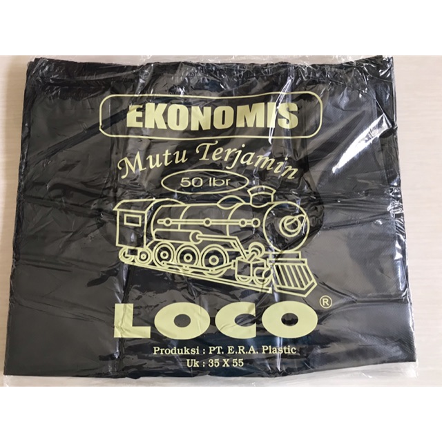 Kantong plastik kresek LOCO HITAM EKONOMIS ukuran 24x40 / 28x48 / 35x55 / 40x60 isi 50 lembar