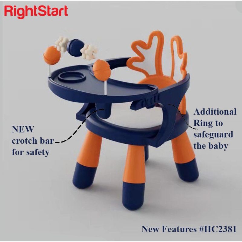 Kursi Makan Anak Bayi Baby Chair Right Start 2381 3 in 1 Deer Chair With Toys