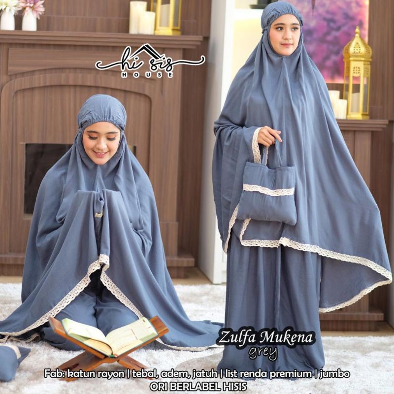 Zulfa mukena wanita rayon super jumbo fashion solo recommended high quality