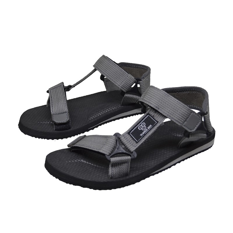 THREE BOX - Sandal Gunung Tali Massive Pria Wanita GreyBlack Outdoor Traveling Hiking ORIGINAL