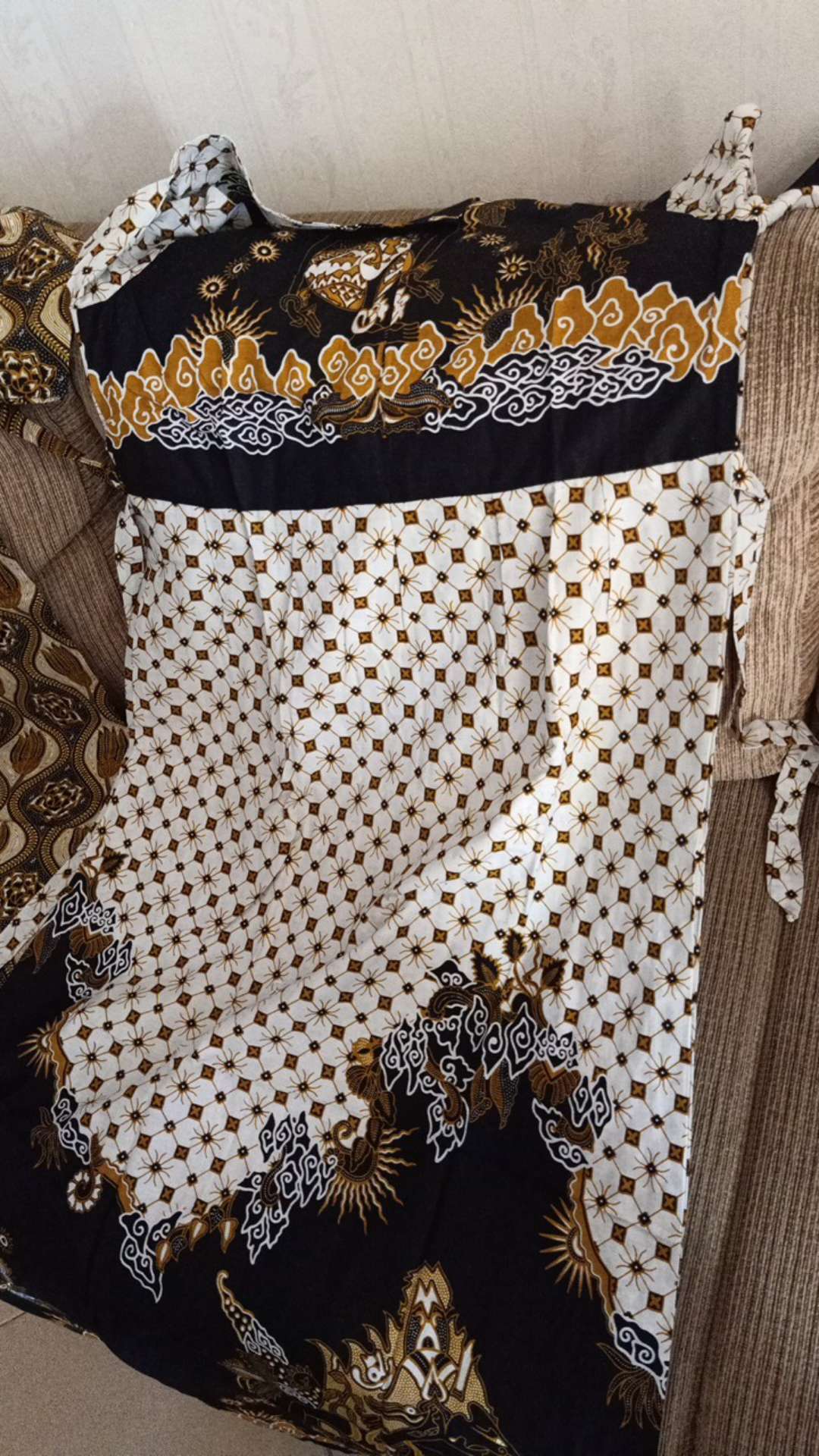 Gamis Batik Kombinasi Baju Muslimah Wanita All Size Bahan Katun Murah Promo