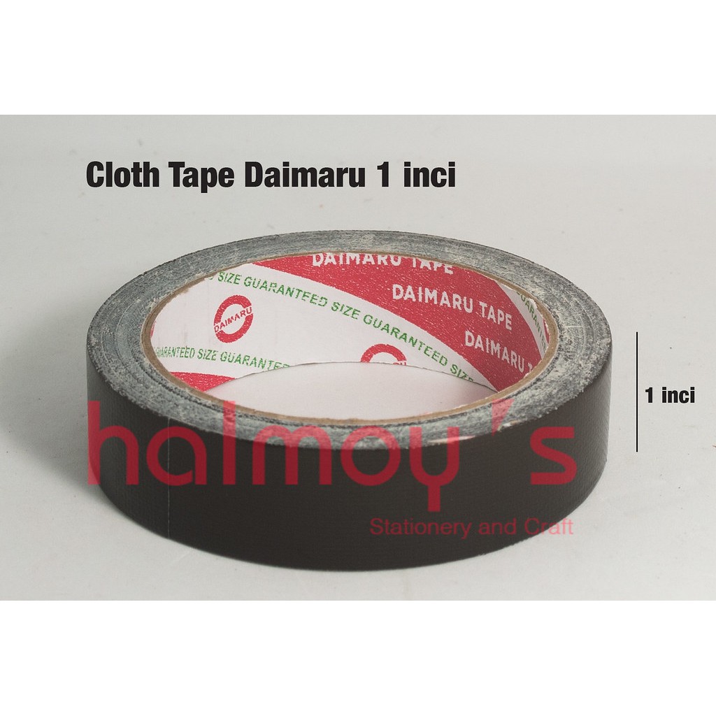 Lakban Kain / Cloth Tape Daimaru Warna Hitam 1 Inci