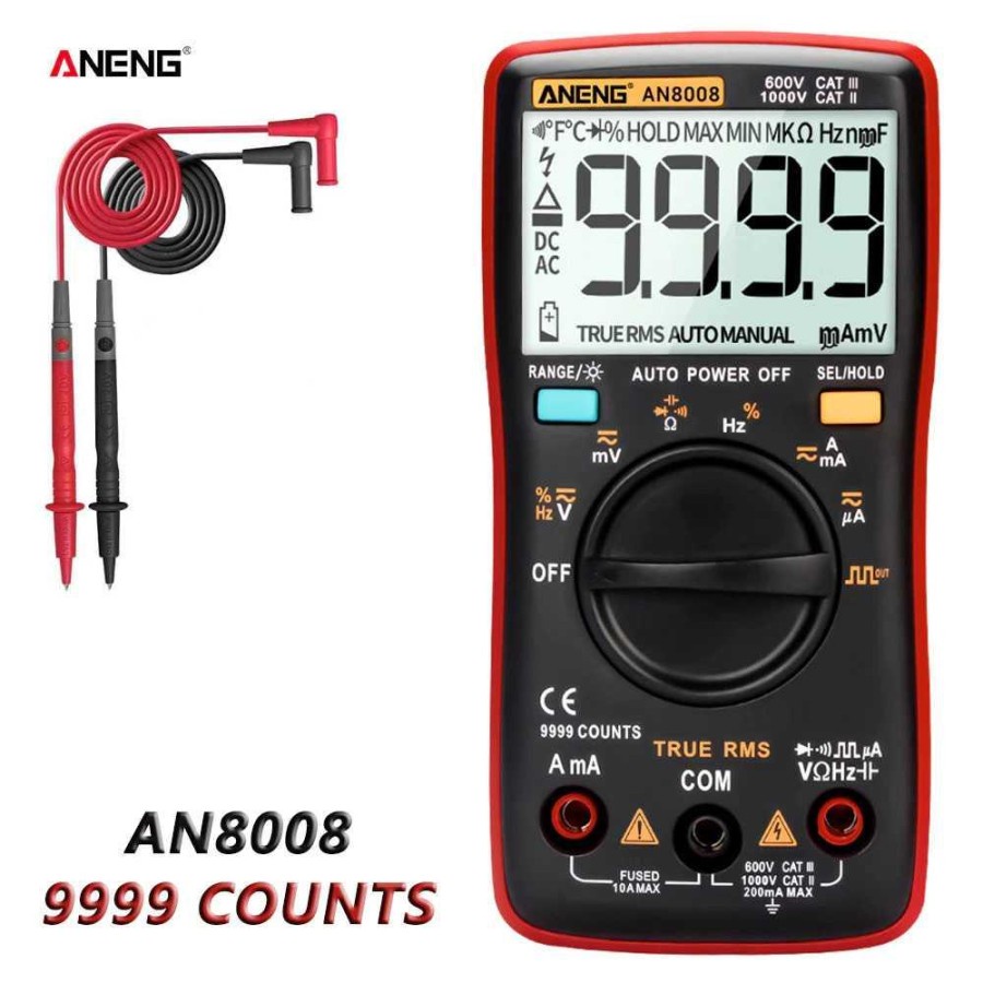 ANENG Digital Multimeter Voltage Tester - AN8008 - Black