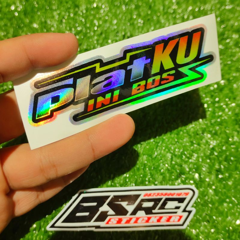 

stiker plat ku ini bos / sticker hologram premium