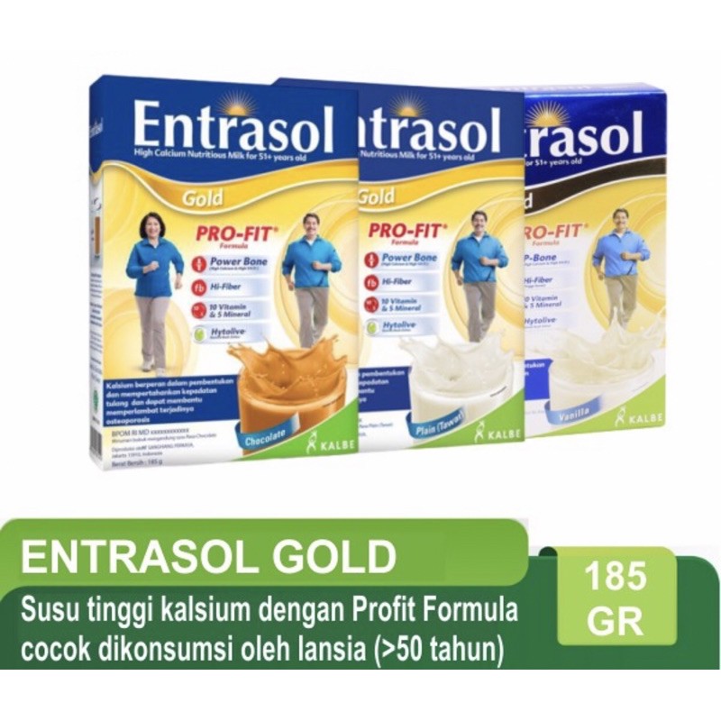 

Entrasol gold 185 gram ( susu nutrisi lengkap lansia ) 3 varian rasa