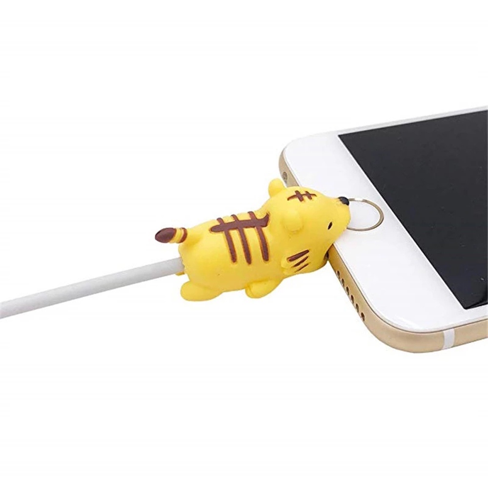 QUINTON Phone Accessories USB Cable Bites Protector Cartoon Animal Shape Cable Protector Cute Cellphone Decor Cable Storage Holder Cable Organizer Cable Doll Toy Earphone Cable Data Line Protective