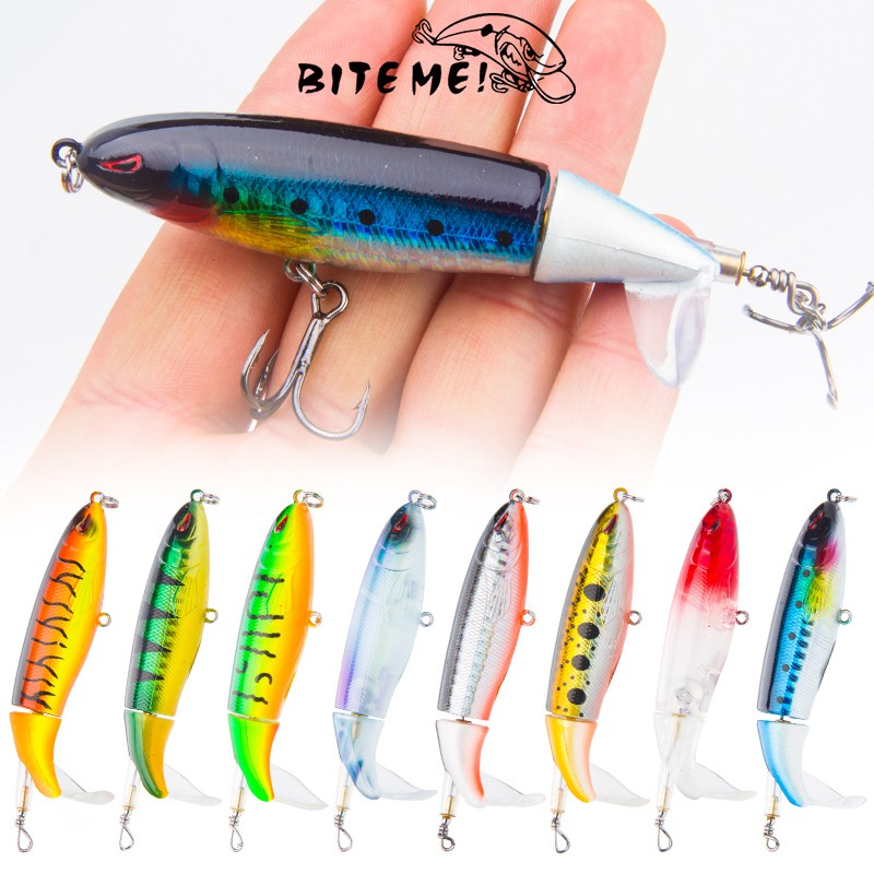 relix nusantara Umpan Pancing Whopper Plopper Popper Soft Lure Umpan Mancing Alat Pancing Umpan Mancing Alat Pancing Murah Soft Plastic Lure Tail Kail Pancing Umpan Pancing Buatan Umpan Ikan 1Pcs 13g/10cm 35g/14cm