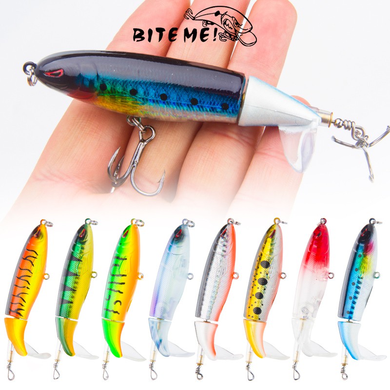 relix nusantara Umpan Pancing Whopper Plopper Popper Soft Lure Umpan Mancing Alat Pancing Umpan Mancing Alat Pancing Murah Soft Plastic Lure Tail Kail Pancing Umpan Pancing Buatan Umpan Ikan 1Pcs 13g/10cm 35g/14cm