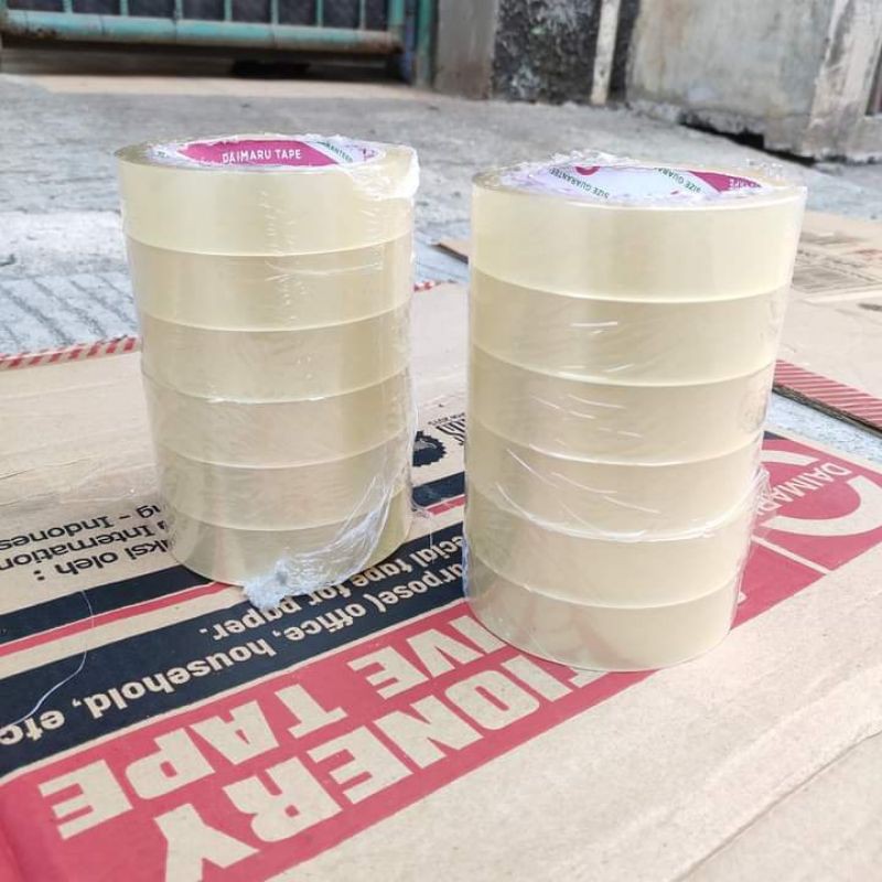

Lakban bening Daimaru tape asli isolasi transparan ukuran 24mm