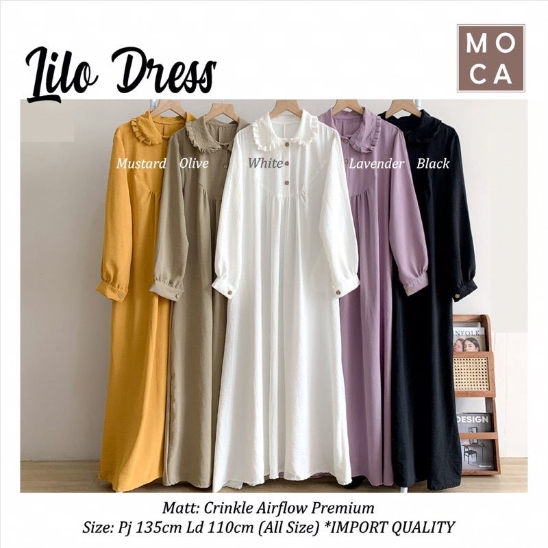 Lilo Maxy Dress Gamis Cringkle Premium Busui Friendly