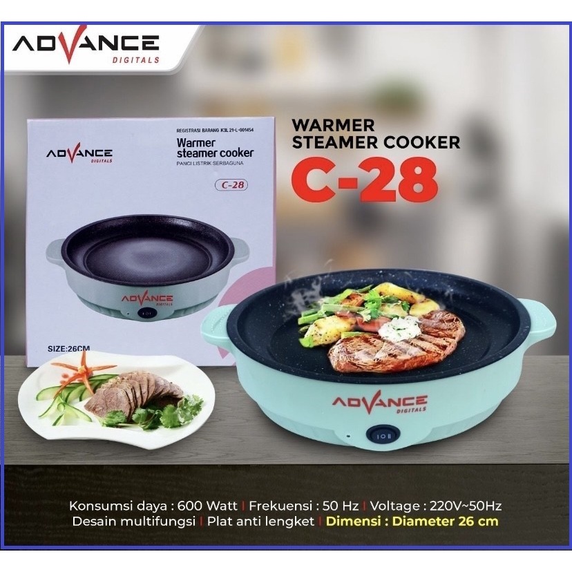 Promosi!!! Warmer Steamer Cooker C-28 / Panci Listrik Serbaguna Advance