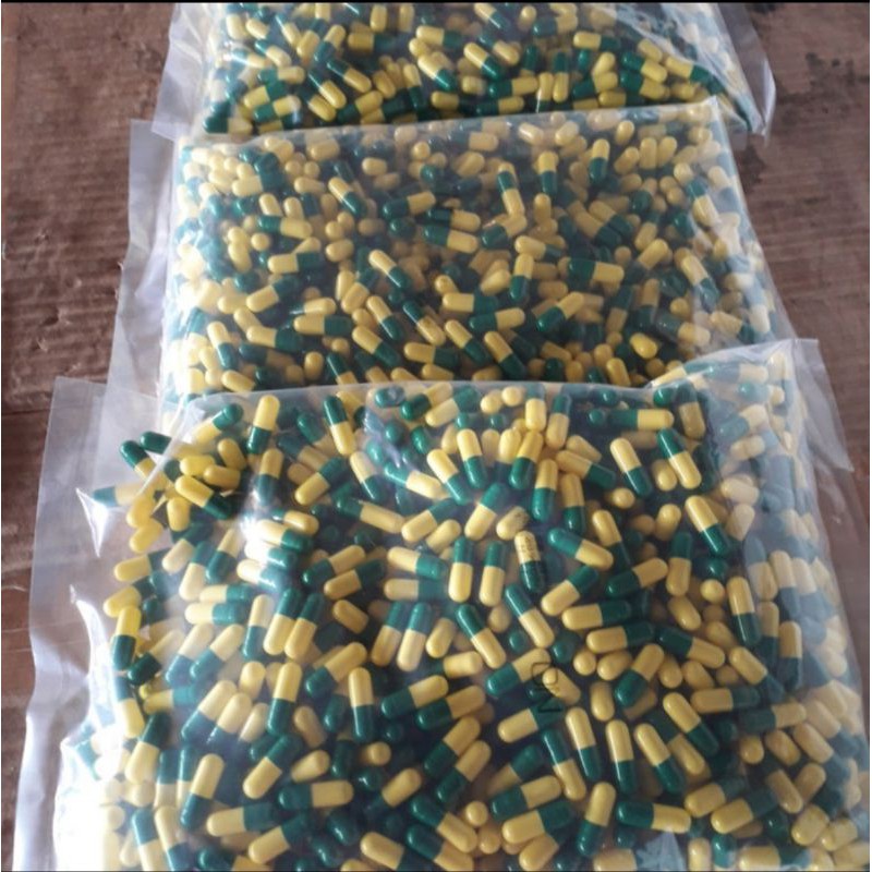 KAPSUL KOSONG NO.00/CANGKANG KAPUL WARNA KUNING HIJAU TUA