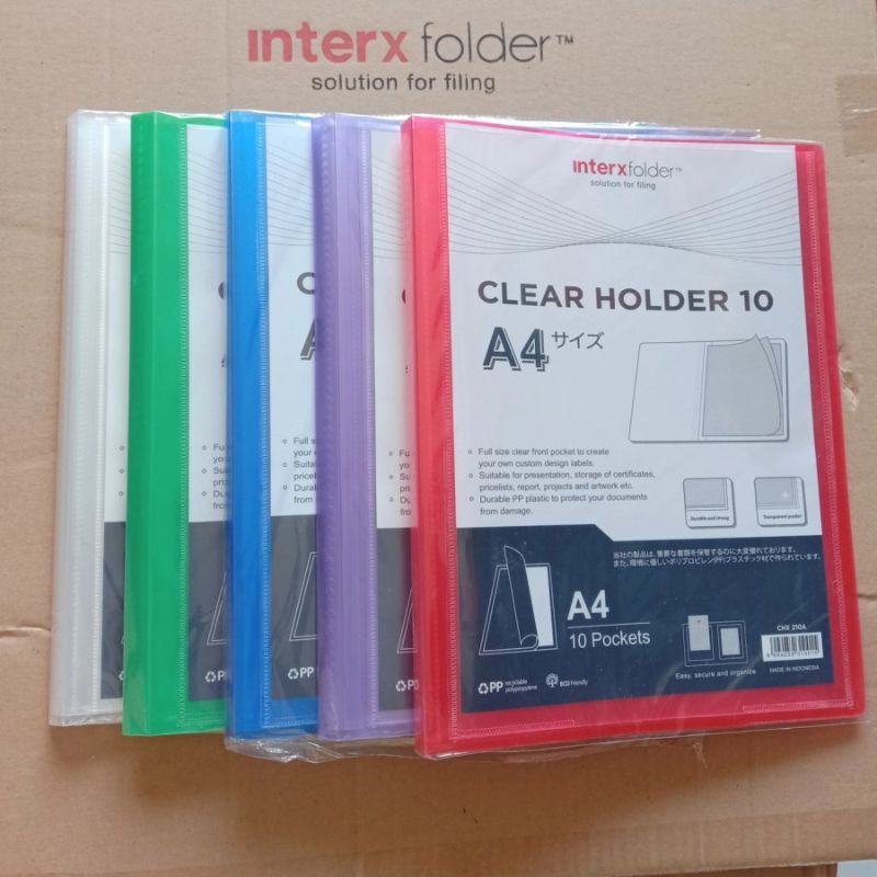 

Clear Holder A4 10 Pocket Inter X / Display Album / Dokumen Keeper