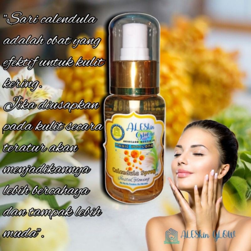 Perawatan Wajah Glowing  CALENDULA FACE MIST Jerawat Flek Hitam Skincare Korea Serum Paket Kecantikan