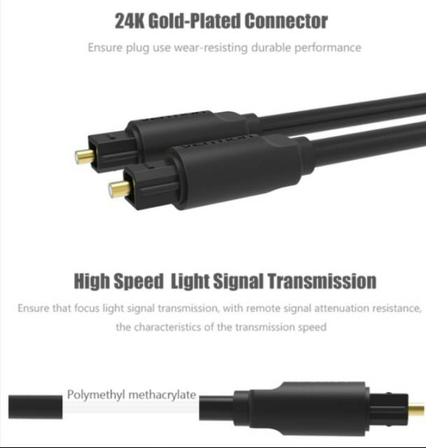 [COD] VENTION BAE KABEL AUDIO OPTIC OPTIK TOSLINK TOSLING DIGITAL AUDIO OPTICAL FIBER SPDIF 1METER