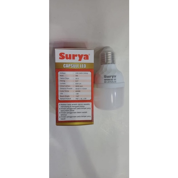 Lampu LED Surya Capsule New 9 Watt 9 W Putih Cool Daylight Original