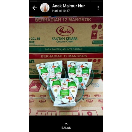 

Santan sasa 3pcs free mangkok