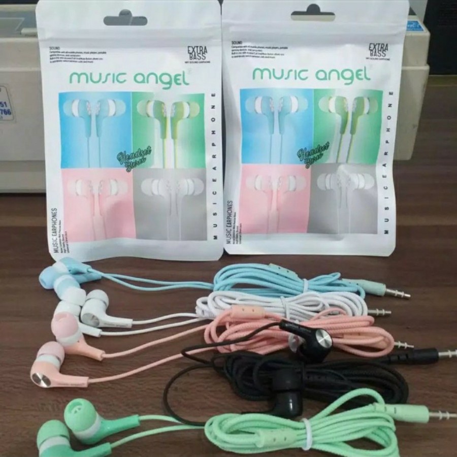 HEADSET MUSIC ANGEL MACARON JACK 3.5MM / HANSFREE MUSIC ANGEL MACARON Handsfree Colorfull 3.5mm earphone