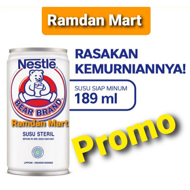 

BEAR BRAND Susu Steril ready To Drink Milk 189Ml perkaleng