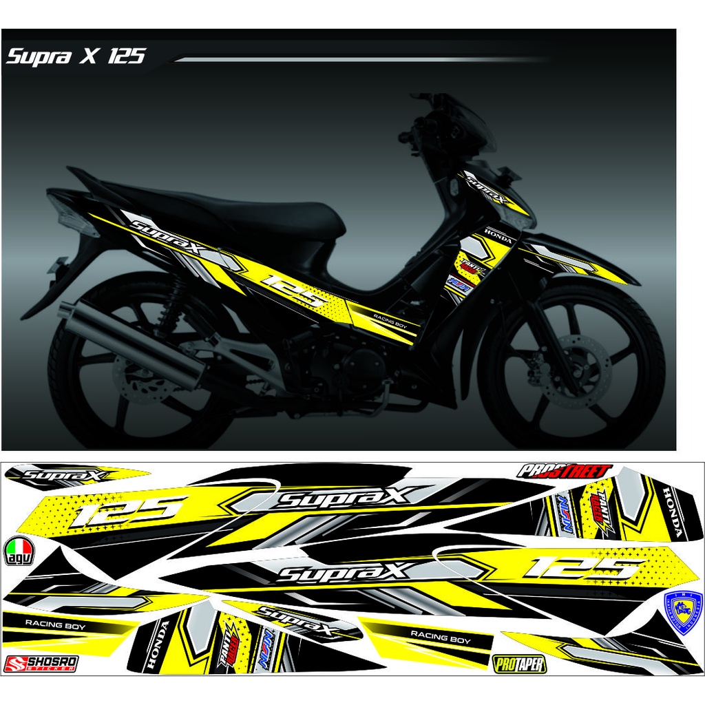 VARIASI LIS CUSTOM / COD STICKER VARIASI MOTOR HONDA SUPRA X 125 OLD STRIPING VARIASI/STICKER CUSTOM