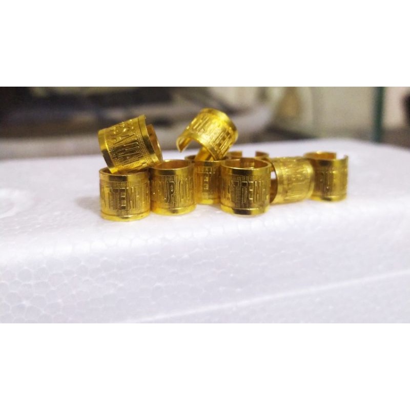 Ring merpati kuningan gravir/timbul