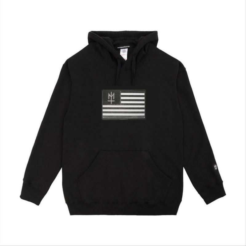 MATERNAL DISASTER HOODIE FLAG BASIC GREY BLACK