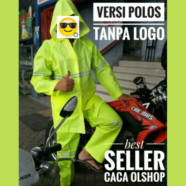 Jas Hujan Polantas Lantas Polos Standar POLRI Bahan Import PVC Model Setelan Baju Celana