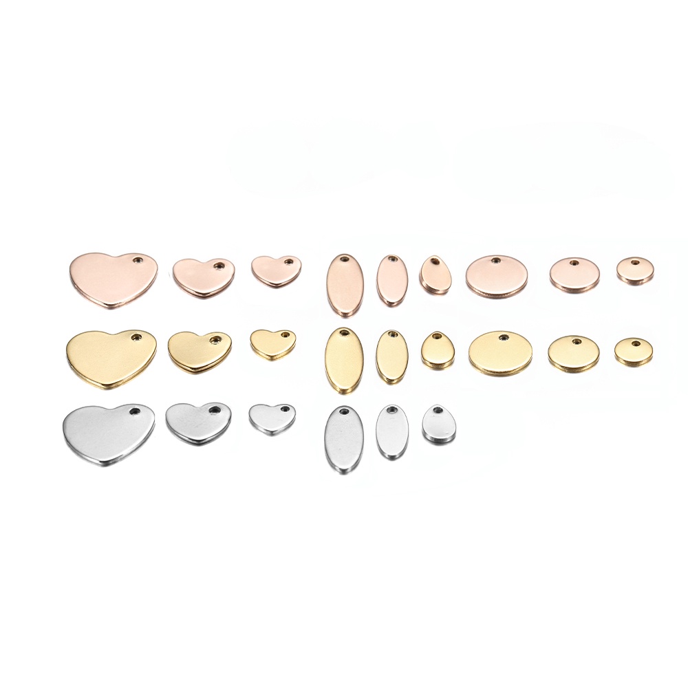 Berbentuk Hati Tetesan Air Bentuk Oval Liontin Stainless Steel untuk DIY Pesona Liontin Fashion Perhiasan Aksesoris（20pcs）